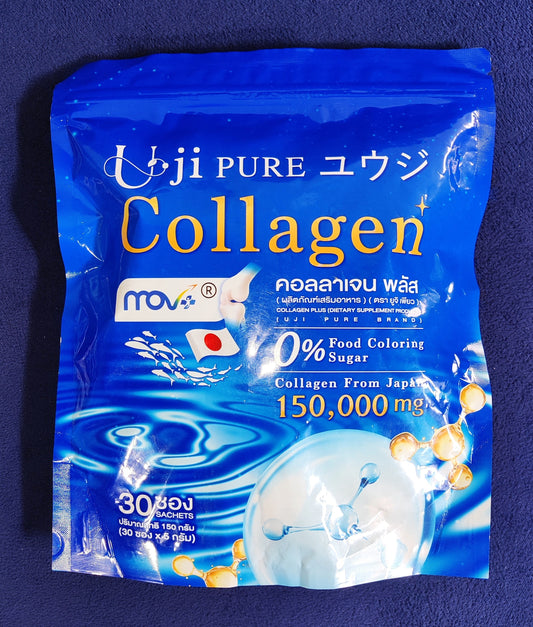 Uji Pure Collagen package on a dark background